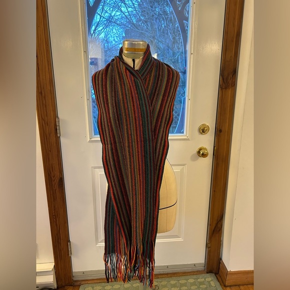 Johnston’s striped Scottish Wool Scarf - Picture 4 of 14